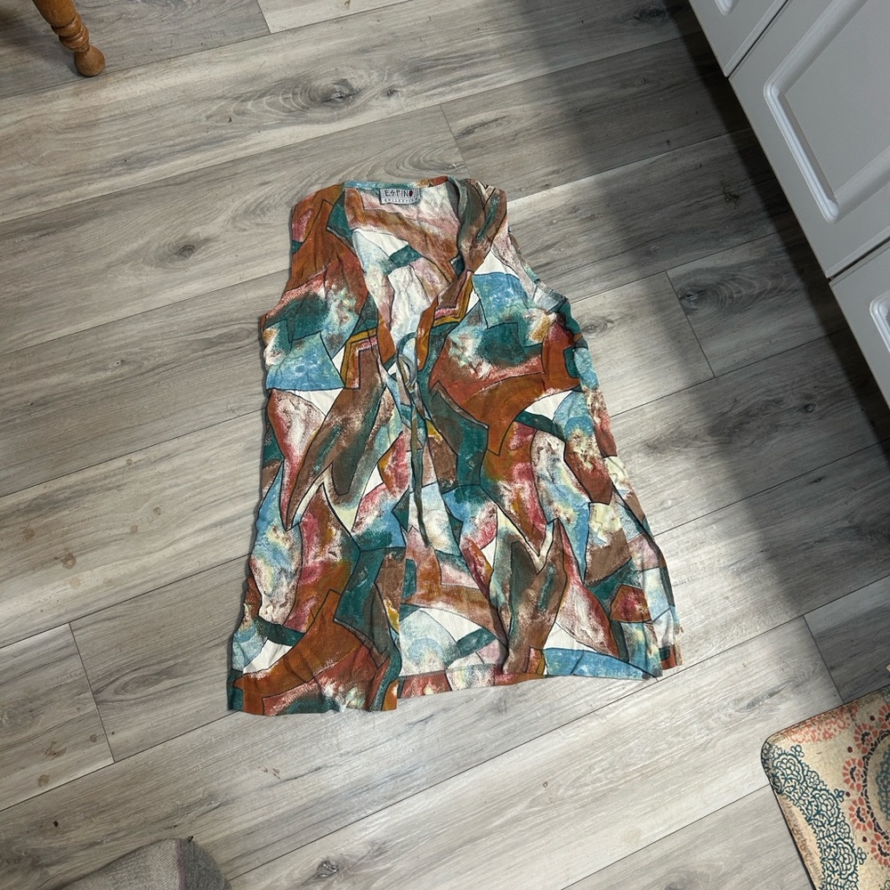 Abstract Sleeveless Top